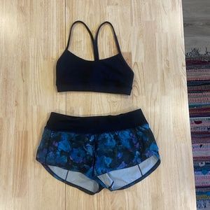 Lululemon Speed up shorts AND Flow Bra